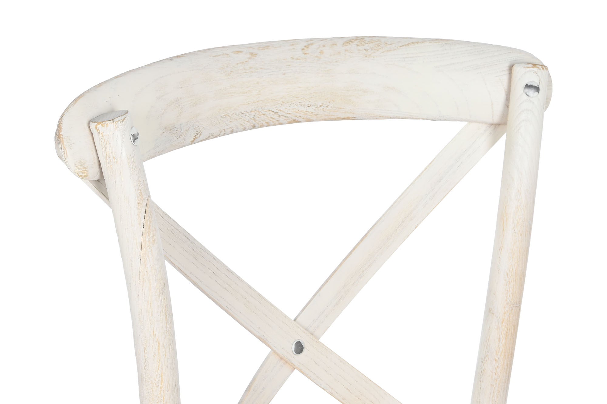 SET 3 SILLAS RUBBERWOOD MIMBRE CROSSBACK BLANCO