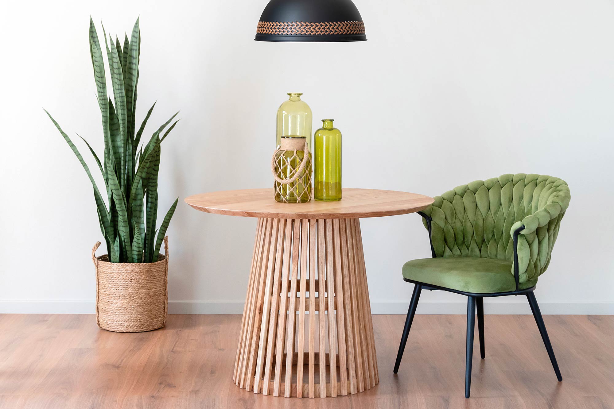 SET 2 SILLAS POLIESTER METAL VERDE
