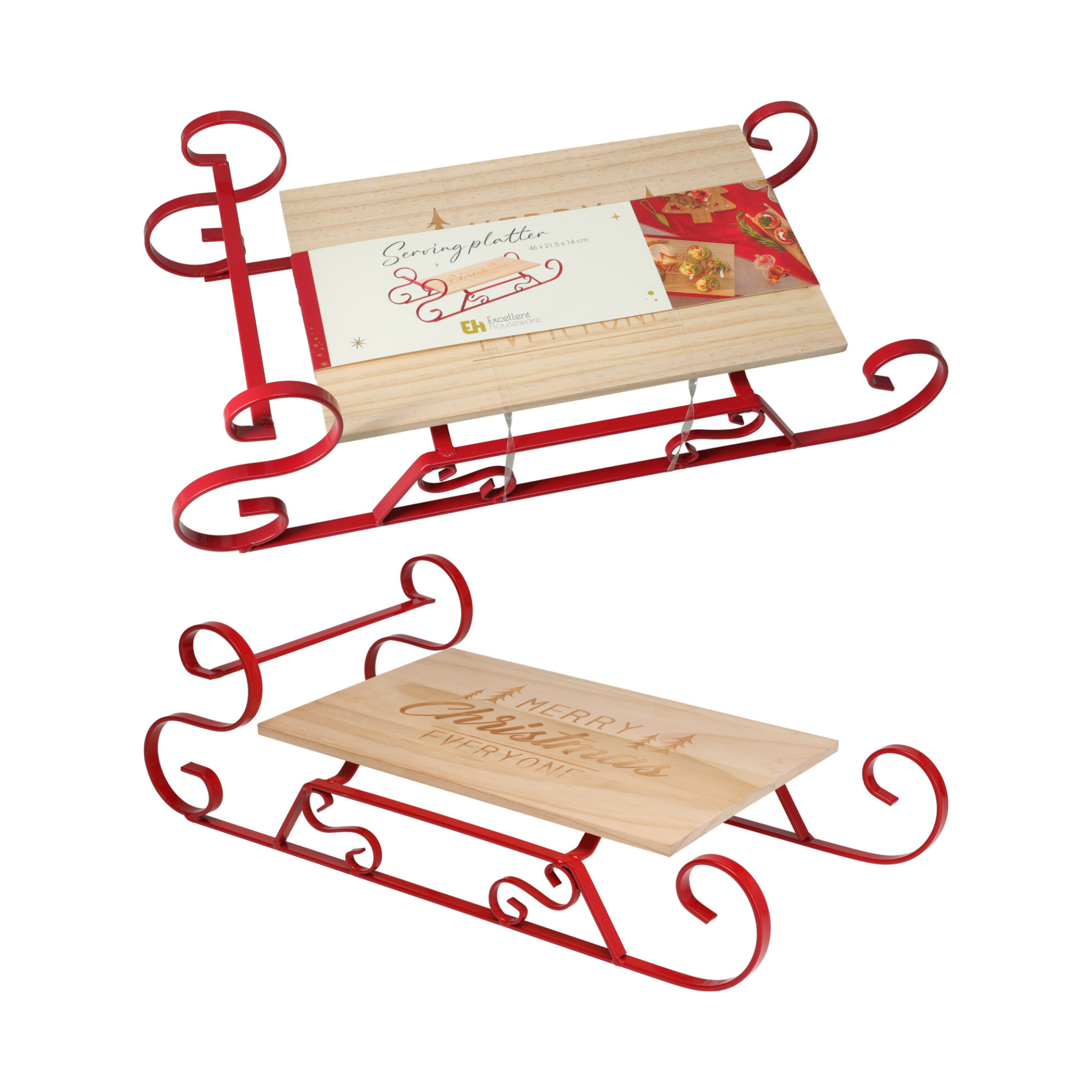 BANDEJA MADERA TRINEO NAVIDAD