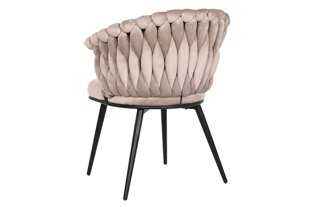 SET 2 SILLAS POLIESTER METAL BEIGE
