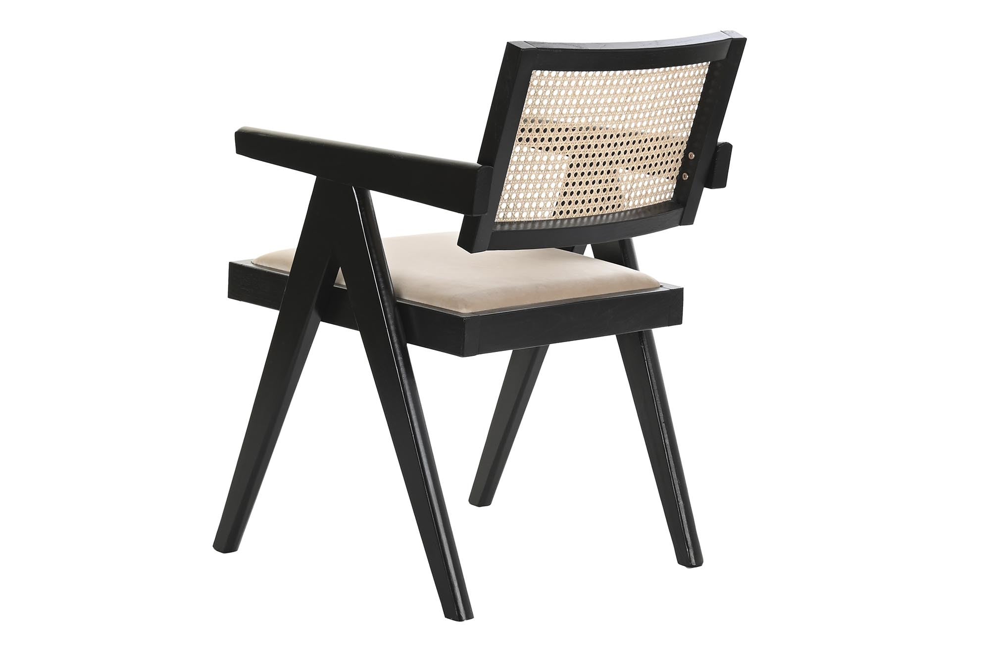 SET 2 SILLAS OLMO RATAN TAPIZADO NEGRO