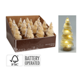 ARBOL DE NAVIDAD CREMA CON LUCES LED 20CM