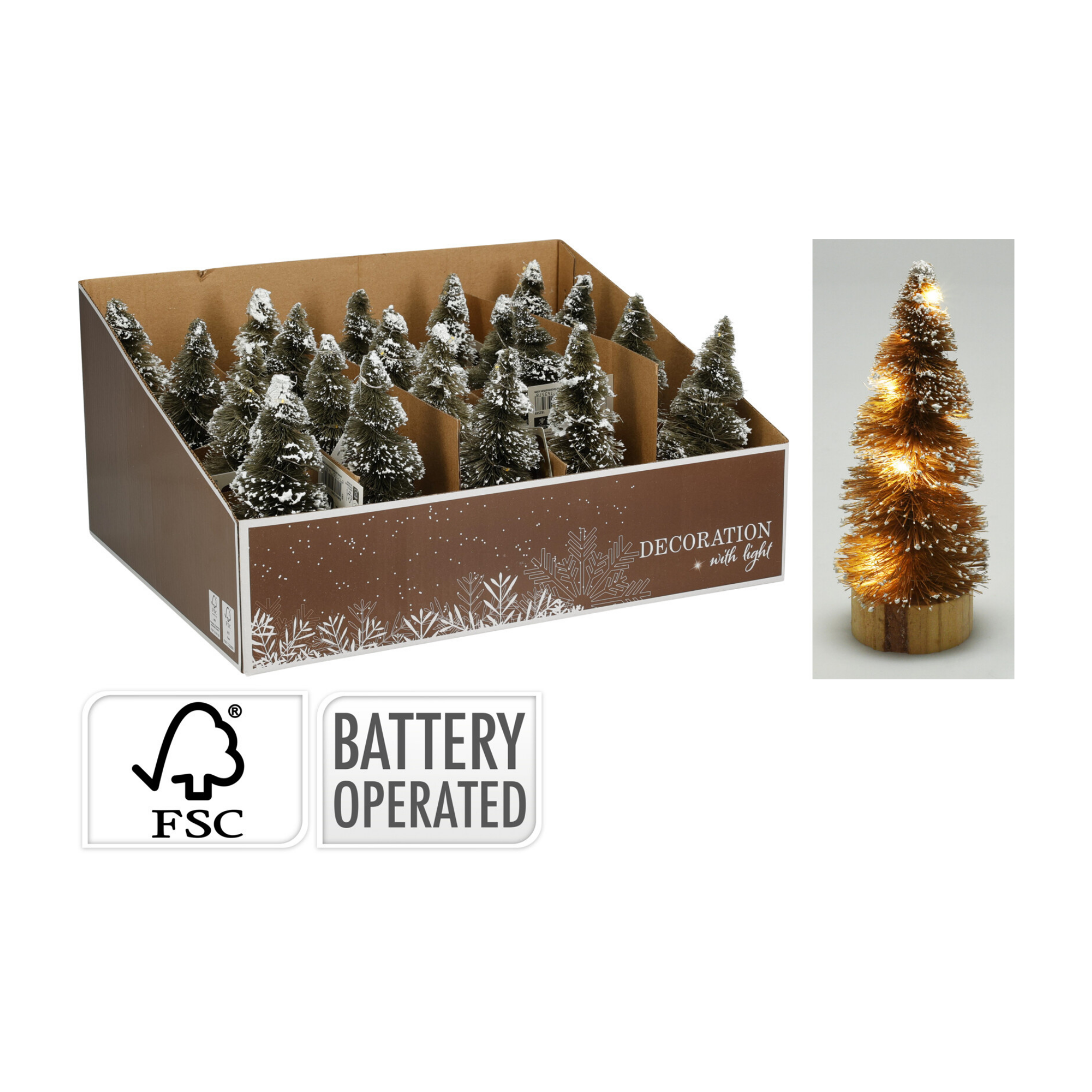 ARBOL DE NAVIDAD VERDE CON LUCES LED 15CM