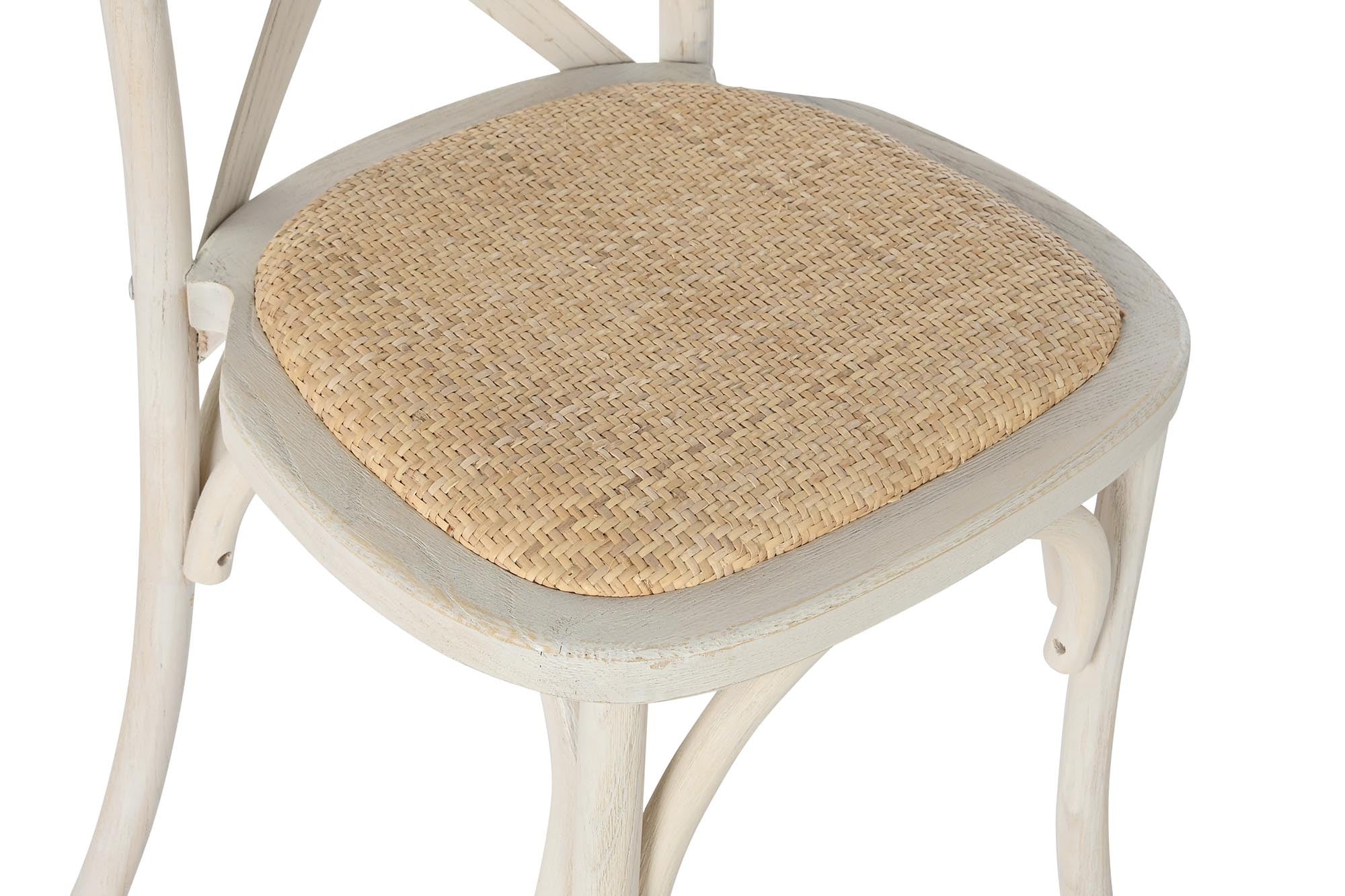 SET 3 SILLAS MADERA Y RATAN CROSSBACK DECAPE