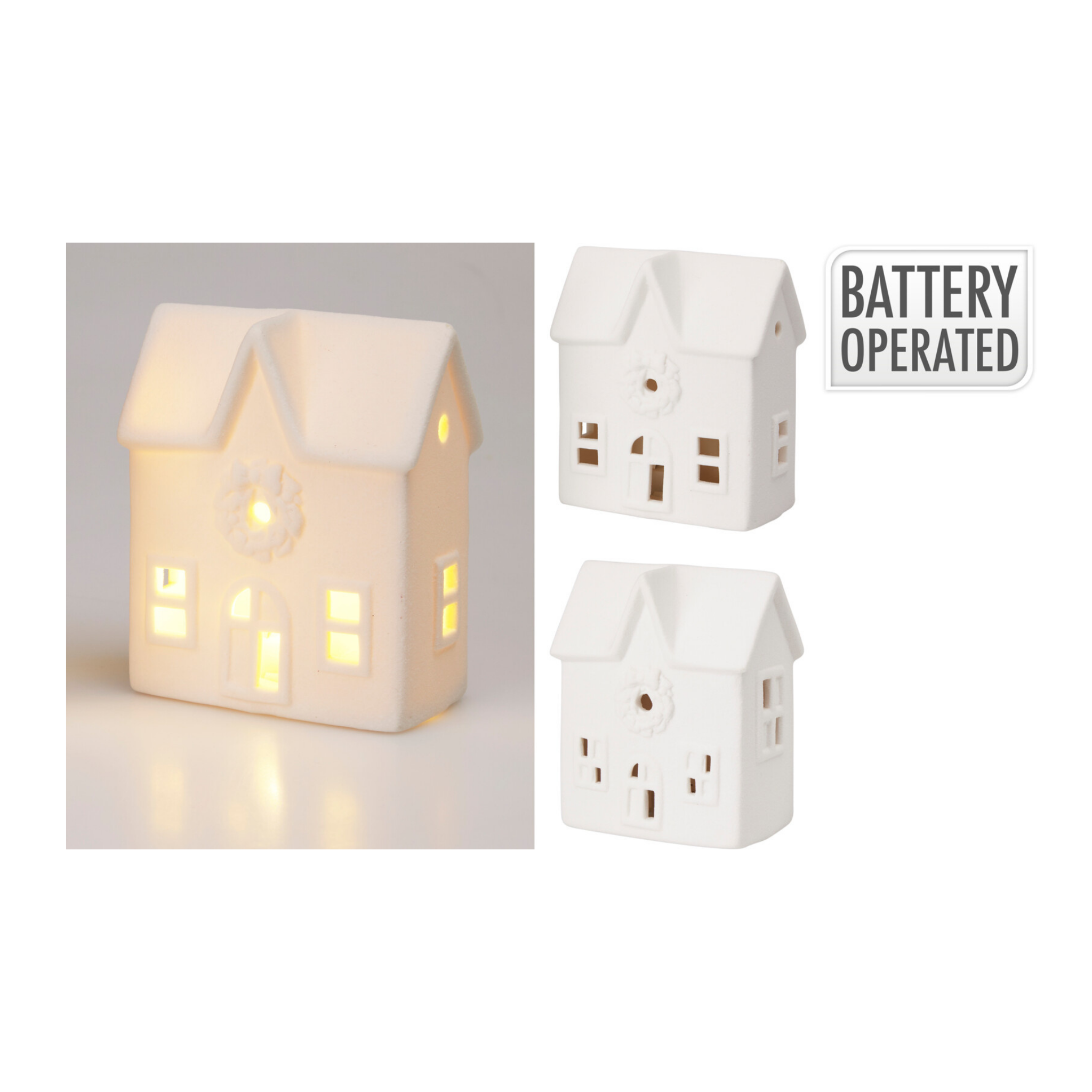 CASA XMAS BLANCA CON LED DOLOMITA 10,5CM