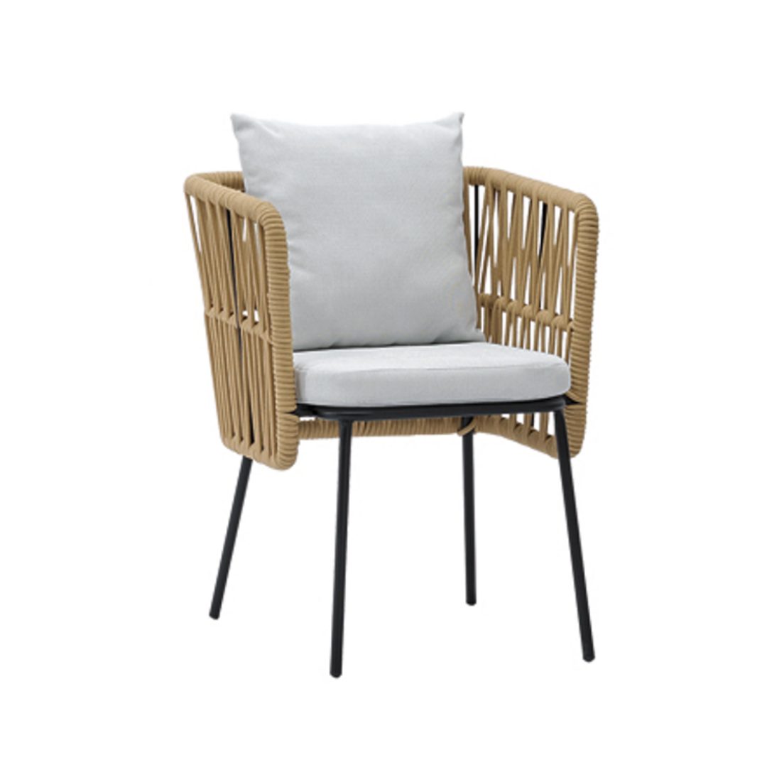 CONJUNTO 2 SILLAS ACERO BEIGE
