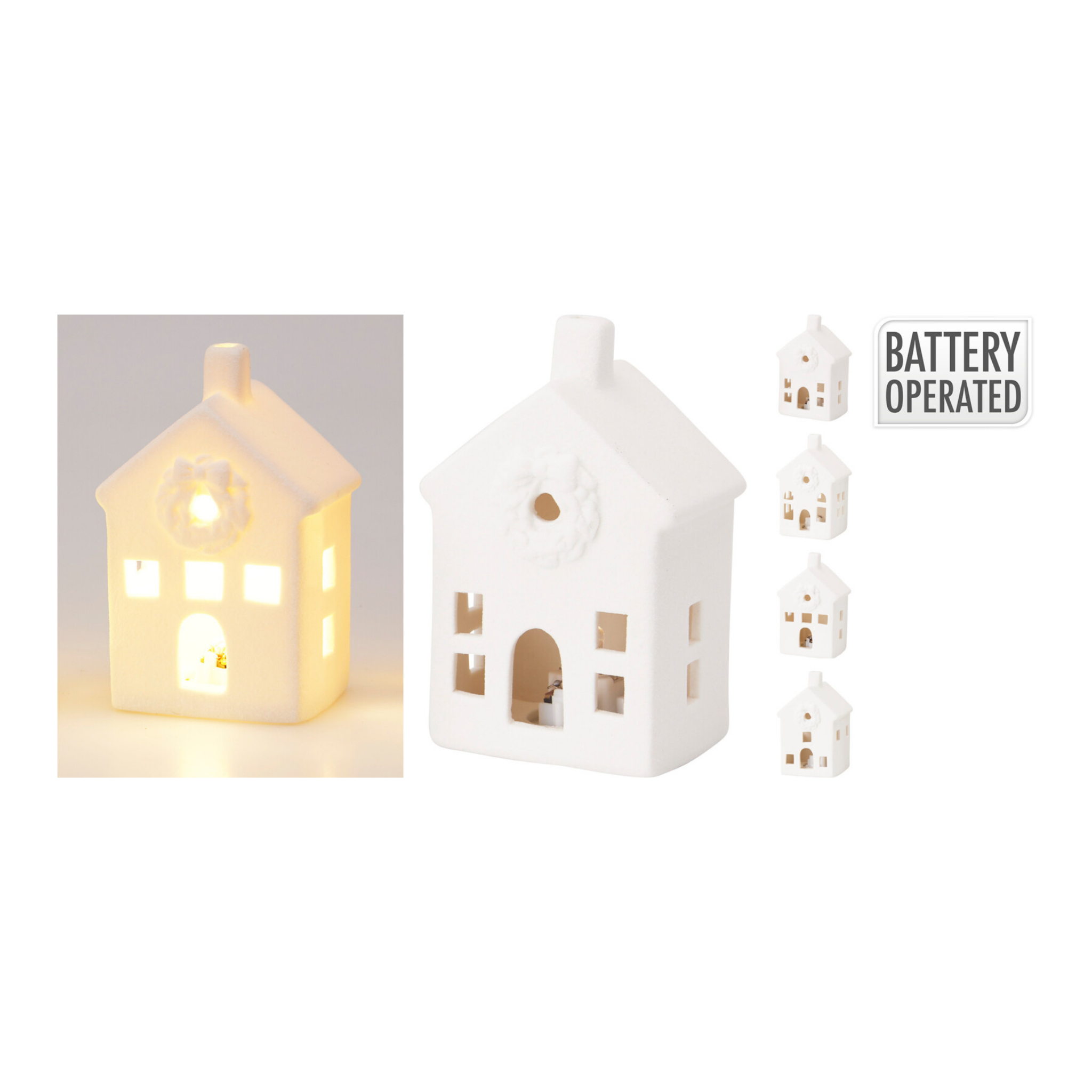 CASA XMAS BLANCA CON LED 10CM