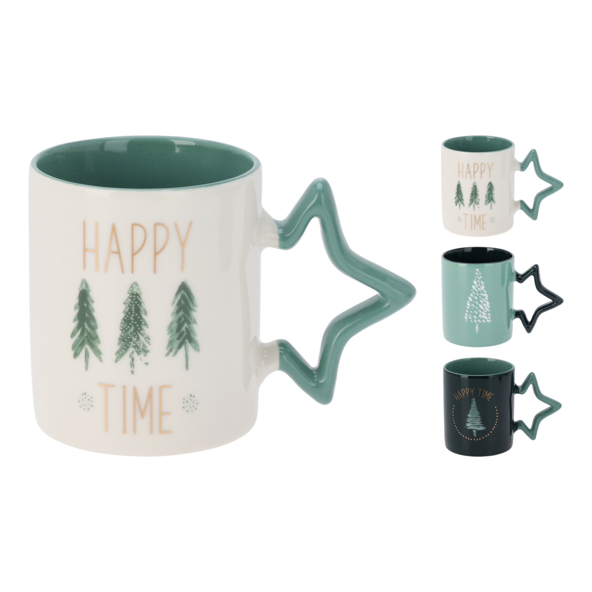 TAZA PORCELANA ESTRELLA NAVIDAD 380ML