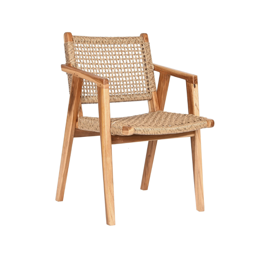 SILLA MADERA DE TECA Y RATAN