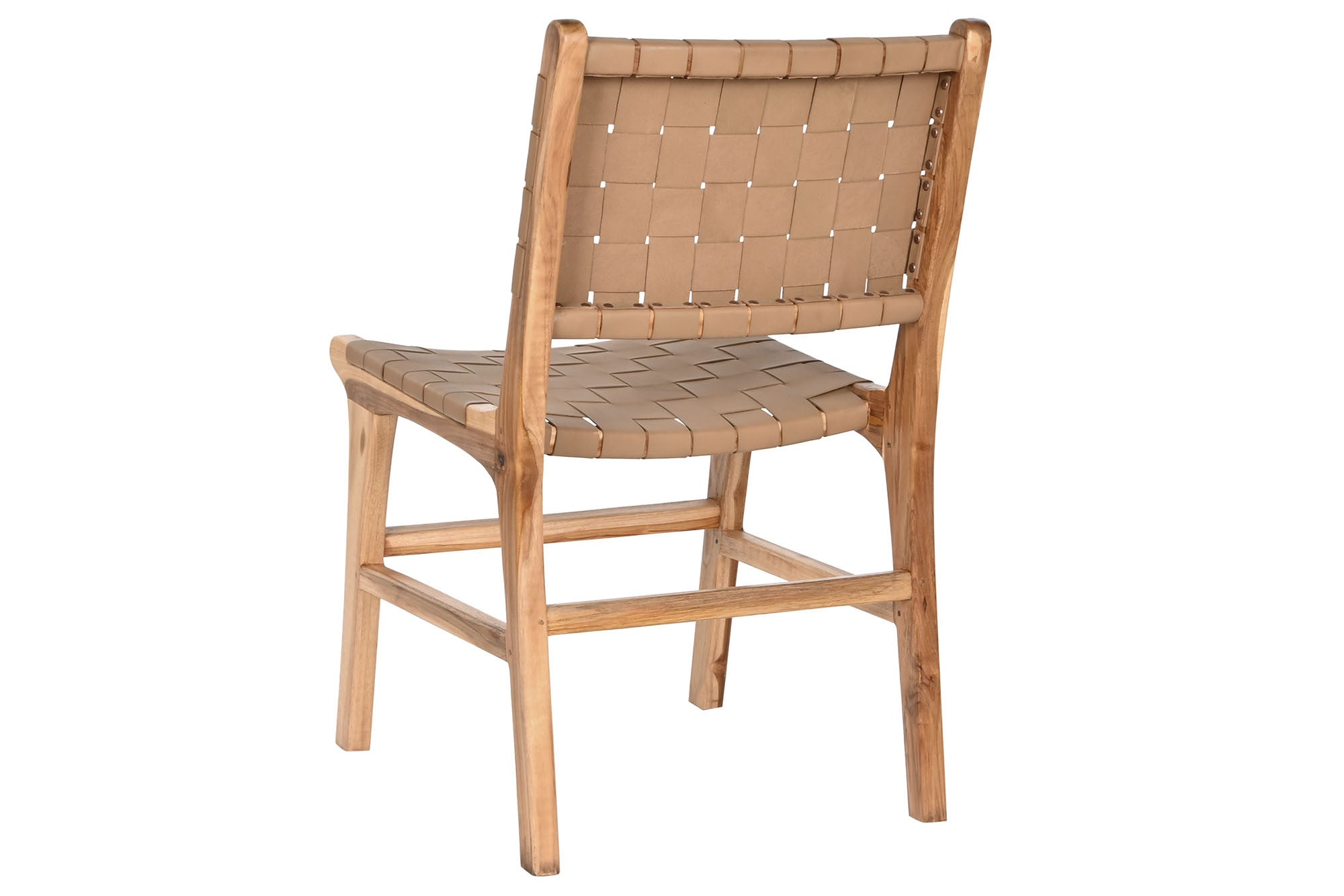 SET 2 SILLAS TECA PIEL BEIGE