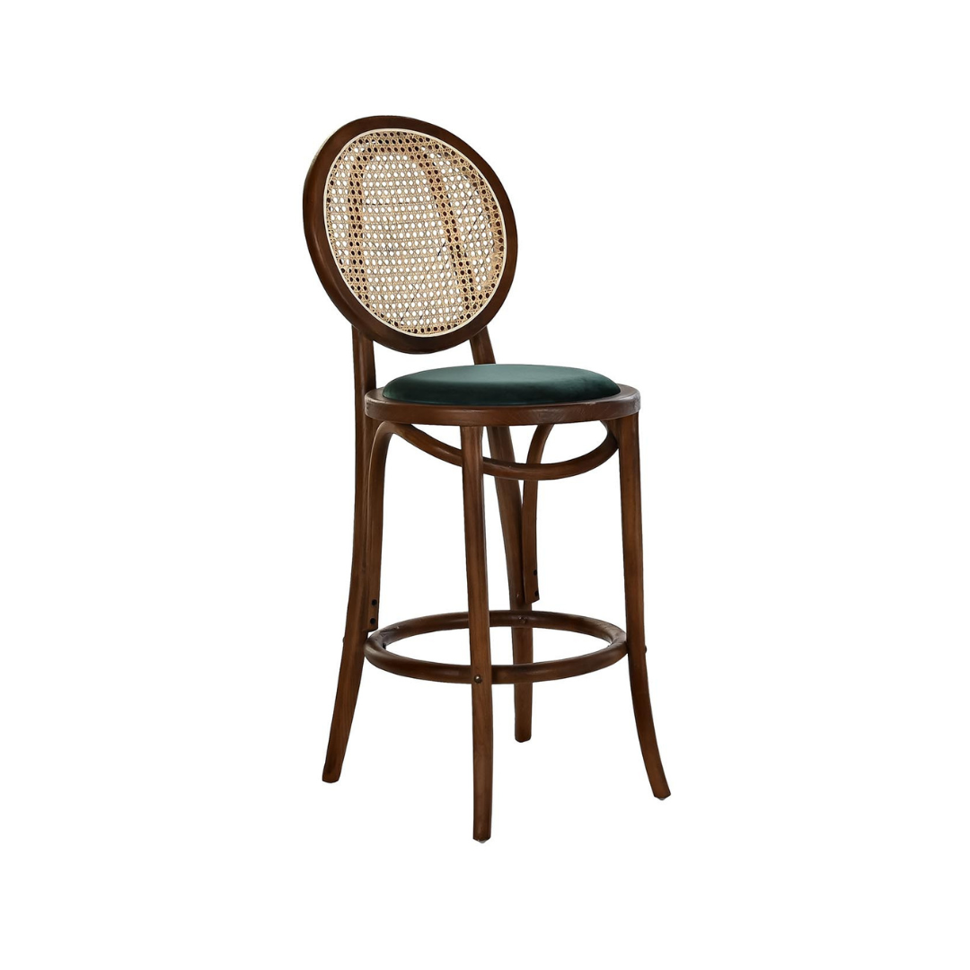 SET 2 TABURETES OLMO RATAN TAPIZADO