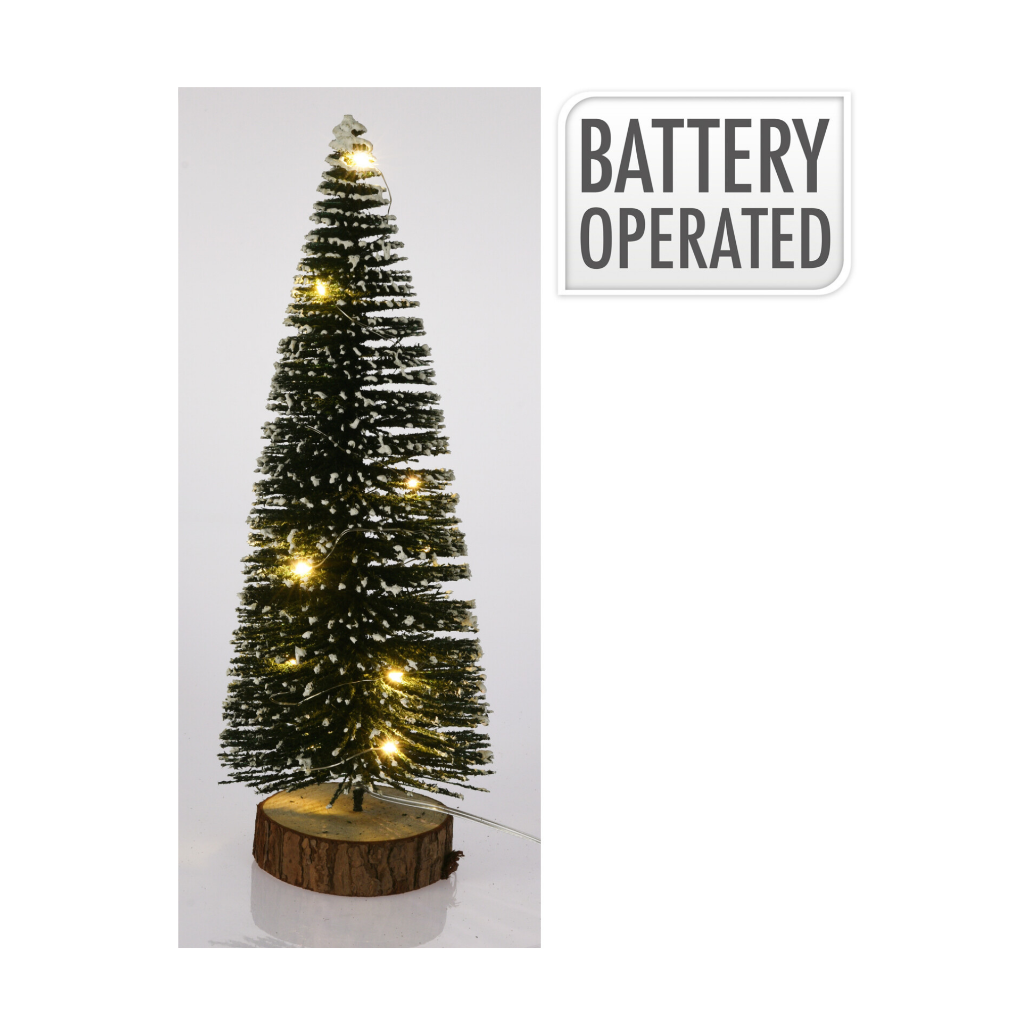 ARBOL DE NAVIDAD NEVADO CON LED 30CM