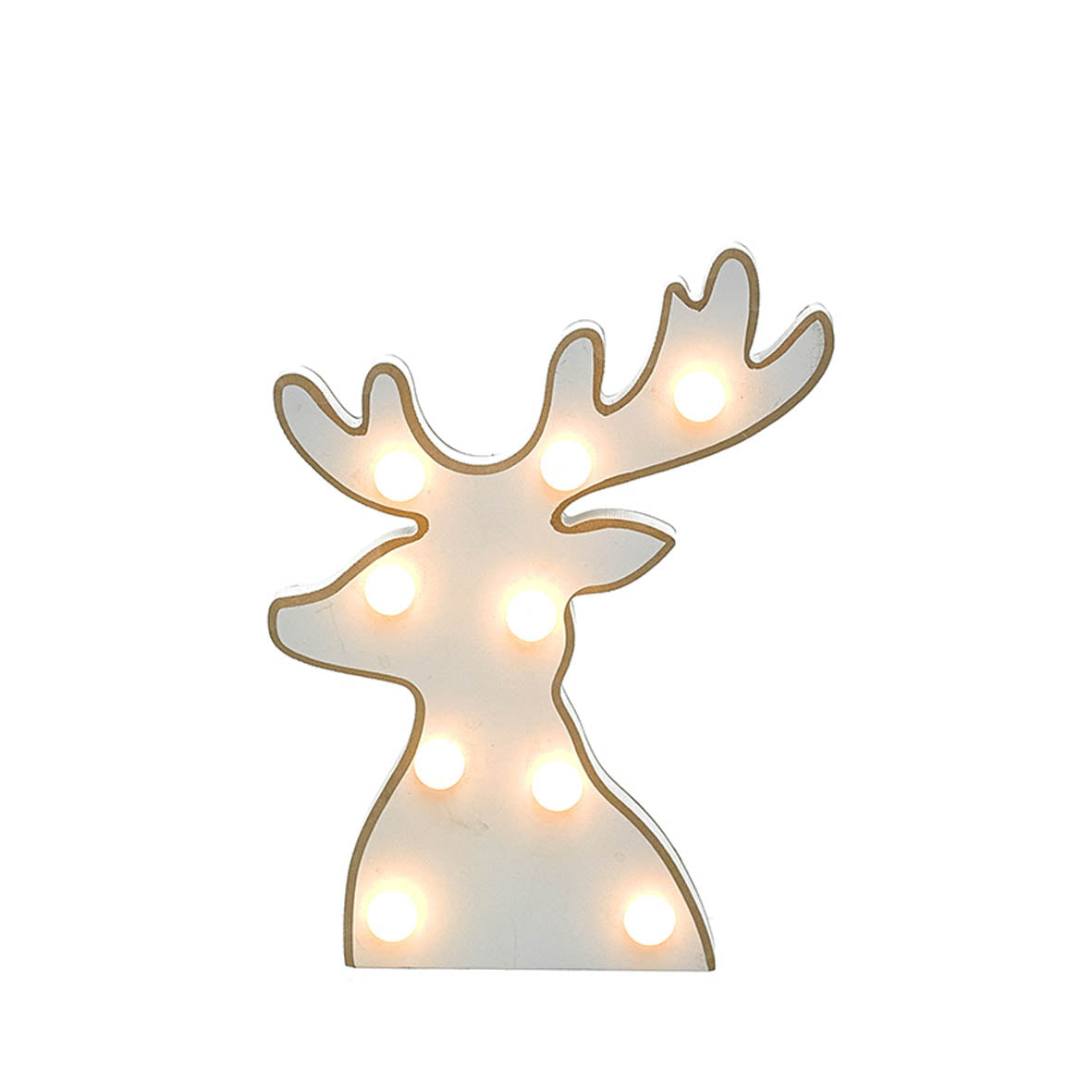 CABEZA DE RENO DE MADERA CON LED