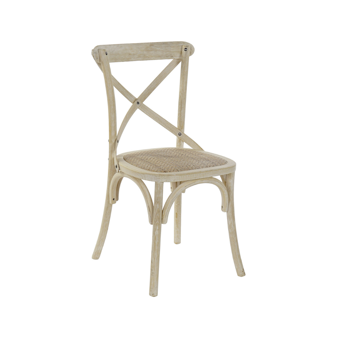 SET 3 SILLAS OLMO Y RATAN CROSSBACK ENVEJECIDO