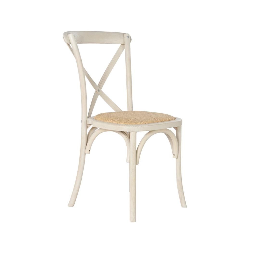 SET 3 SILLAS MADERA Y RATAN CROSSBACK DECAPE