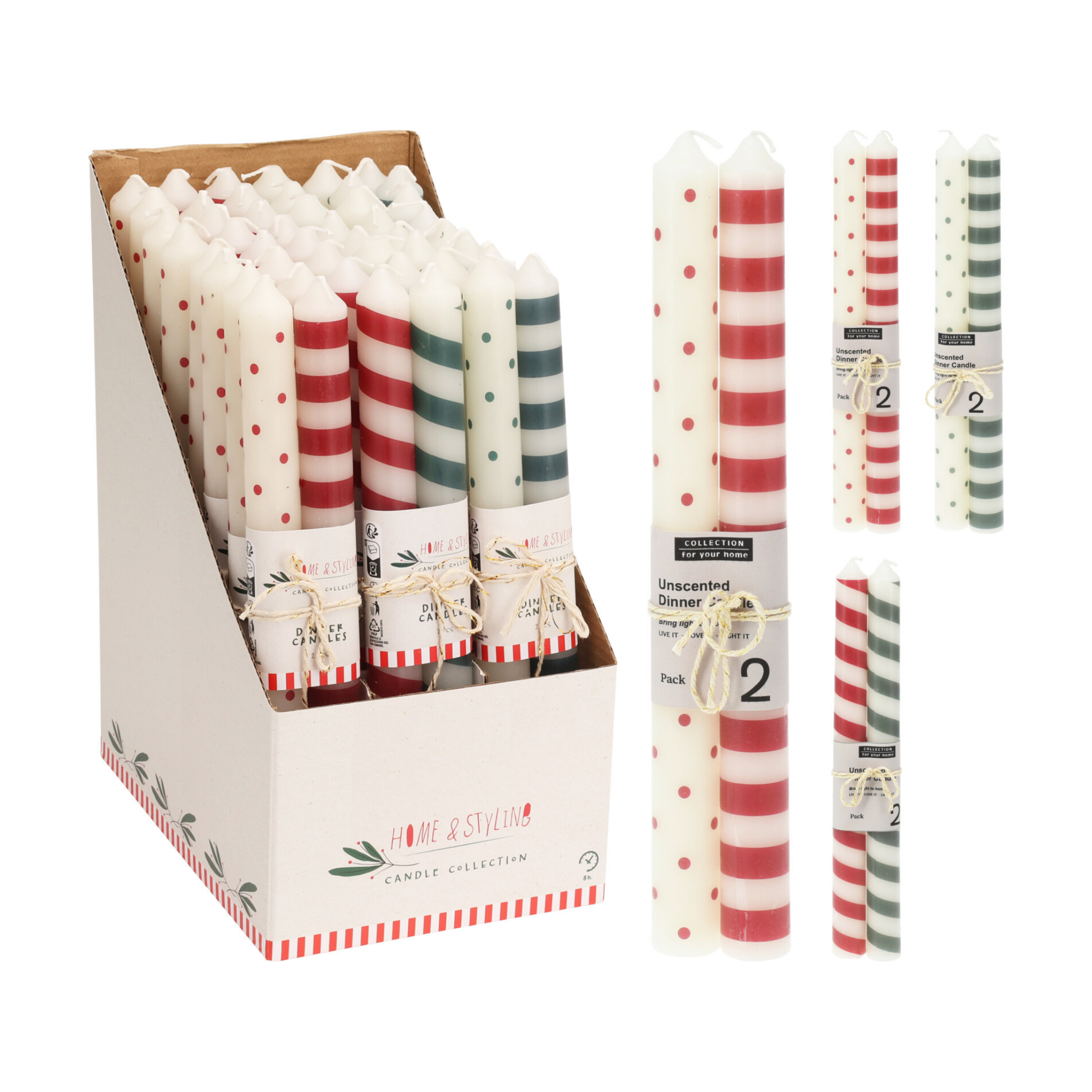 JUEGO DE 2 VELAS 25CM