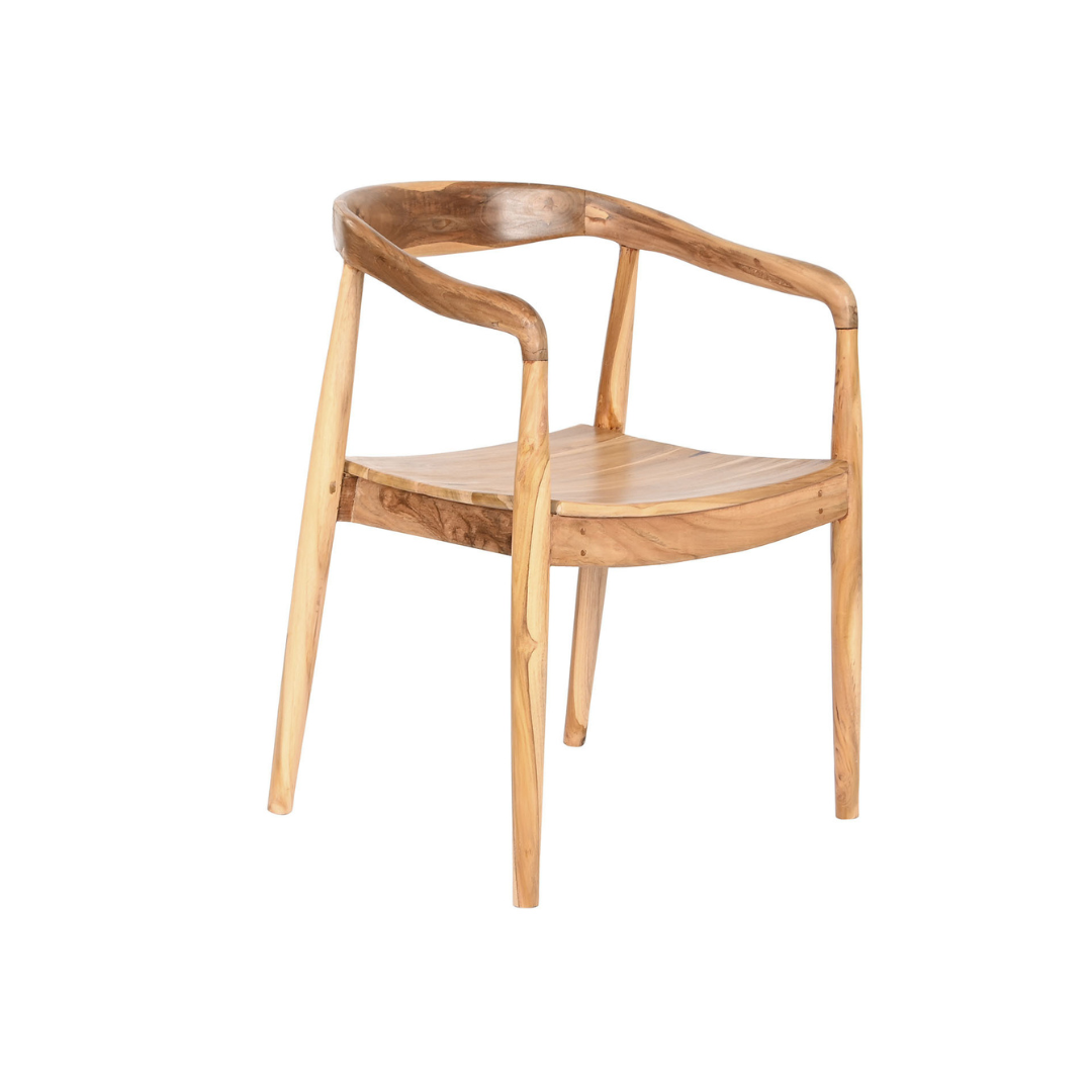 SET 2 SILLAS MADERA DE TECA MARRON CLARO