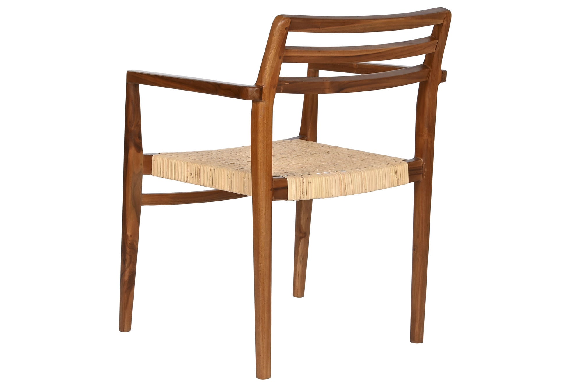 SET 2 SILLAS MADERA DE TECA Y RATAN MARRON