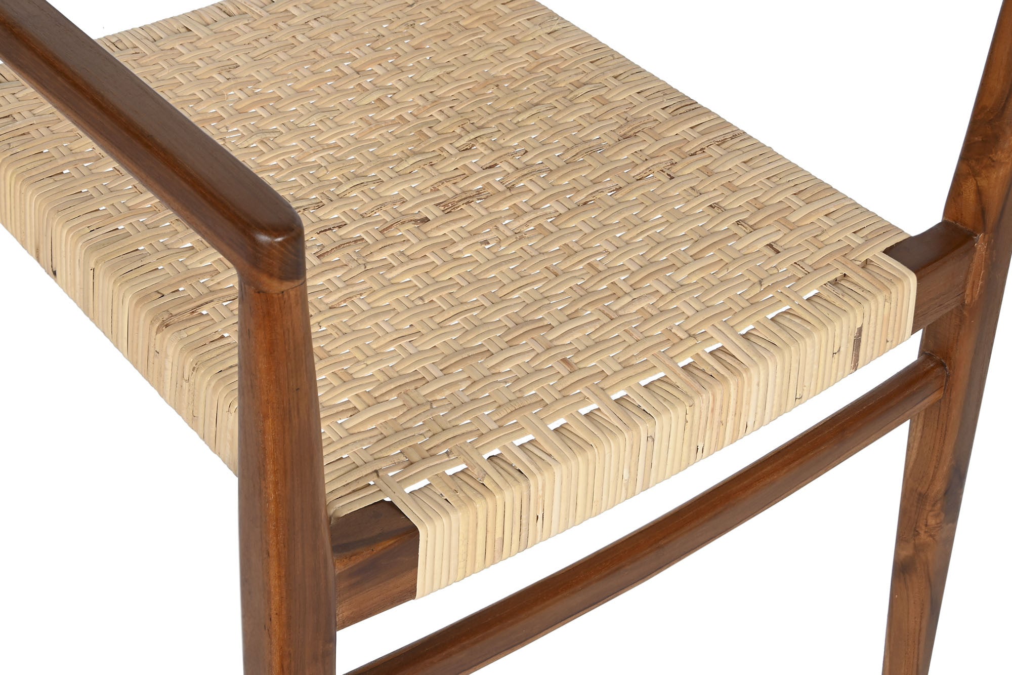 SET 2 SILLAS MADERA DE TECA Y RATAN MARRON