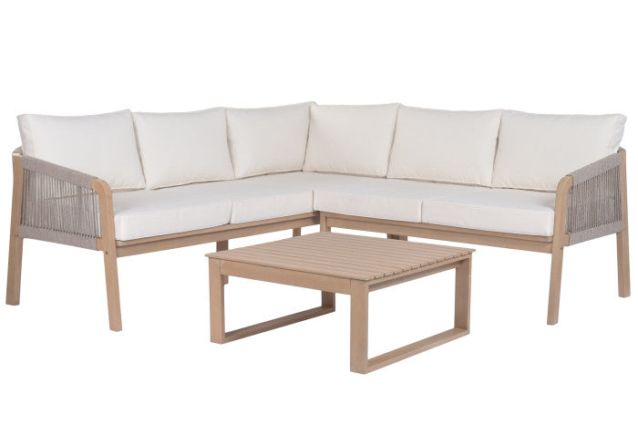 SOFA SET 2 ACACIA POLIESTER 200X200X68 ESQUINERO