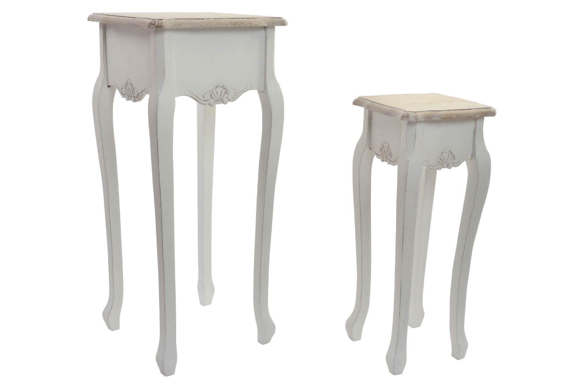 MESITA AUXILIAR SET 2 ABETO 35X35X80 NATURAL