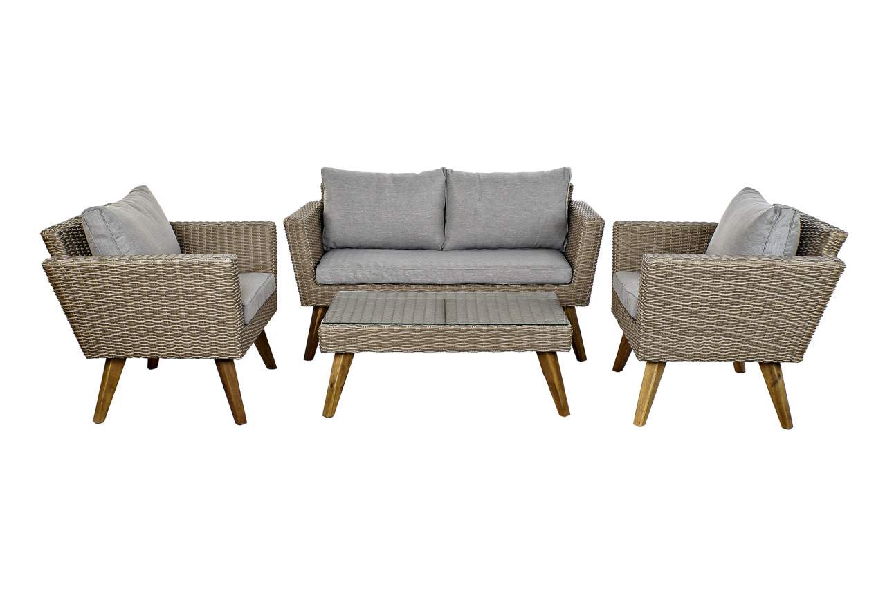 SOFA SET 4 RATAN SINTETICO 137X66X73 EXTERIOR