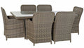 MESA COMEDOR SET 7 RATAN SINTETICO 200X100X75 5 MM