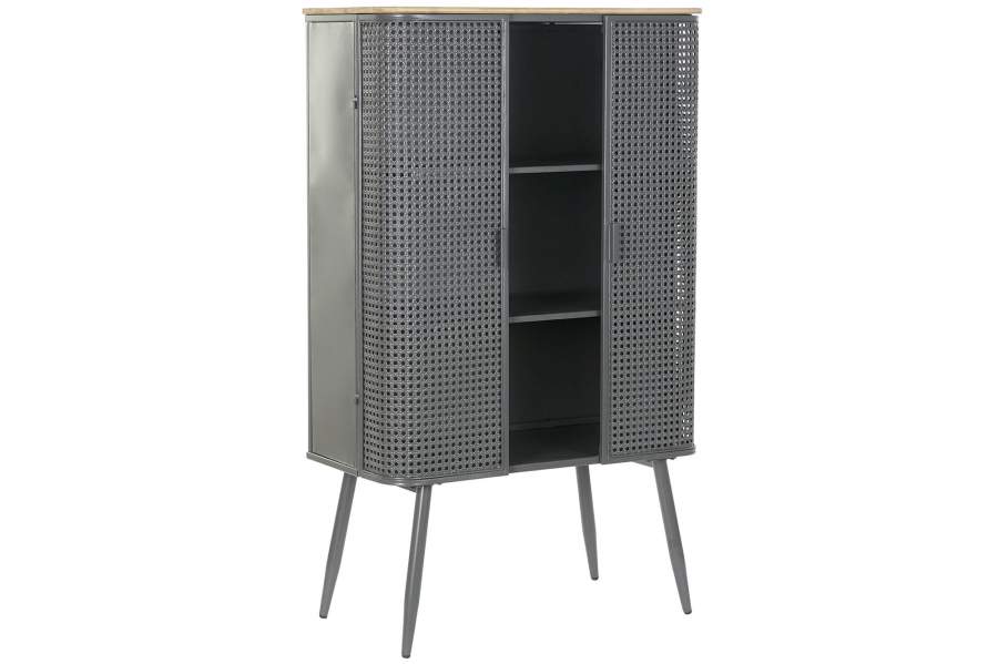 ESTANTERIA METAL MADERA 79X39X133 GRIS