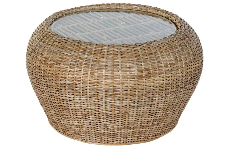 MESA CENTRO RATAN CRISTAL 82X82X48 NATURAL NATURAL
