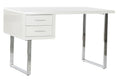 ESCRITORIO MDF METAL 120X55X76 CROMADO BLANCO