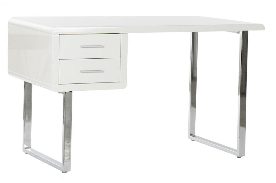 ESCRITORIO MDF METAL 120X55X76 CROMADO BLANCO