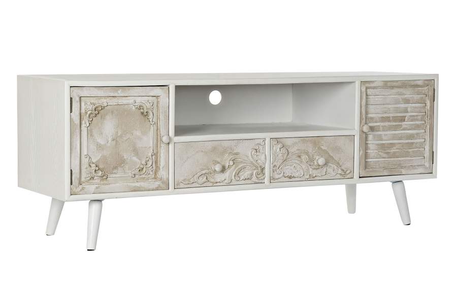MUEBLE TV ABETO MDF 136X40,5X52 BLANCO