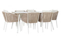 MESA COMEDOR SET 7 ALUMINIO 160X90X75 6 SILLAS CON