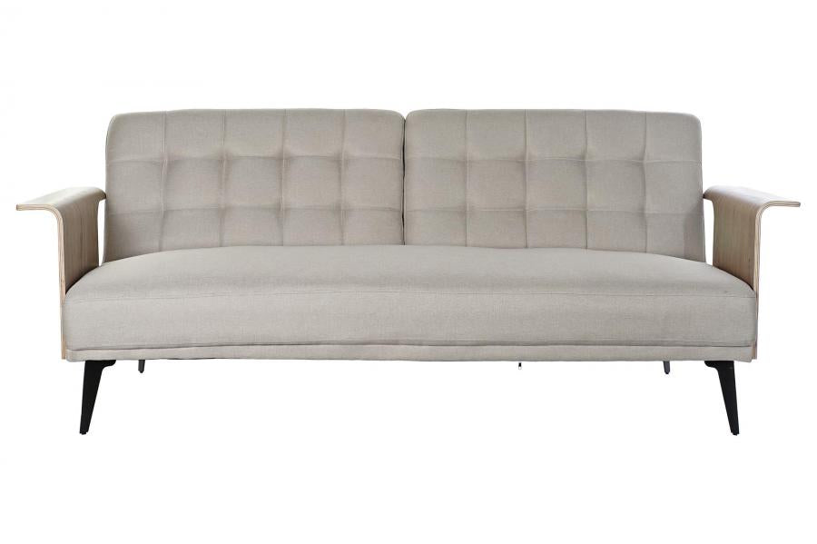 SOFA CAMA EUCALIPTO METAL 203X87X81 BEIGE