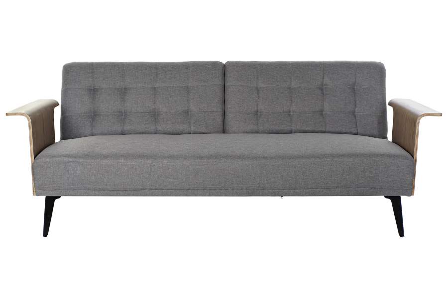 SOFA CAMA EUCALIPTO METAL 203X87X81 GRIS