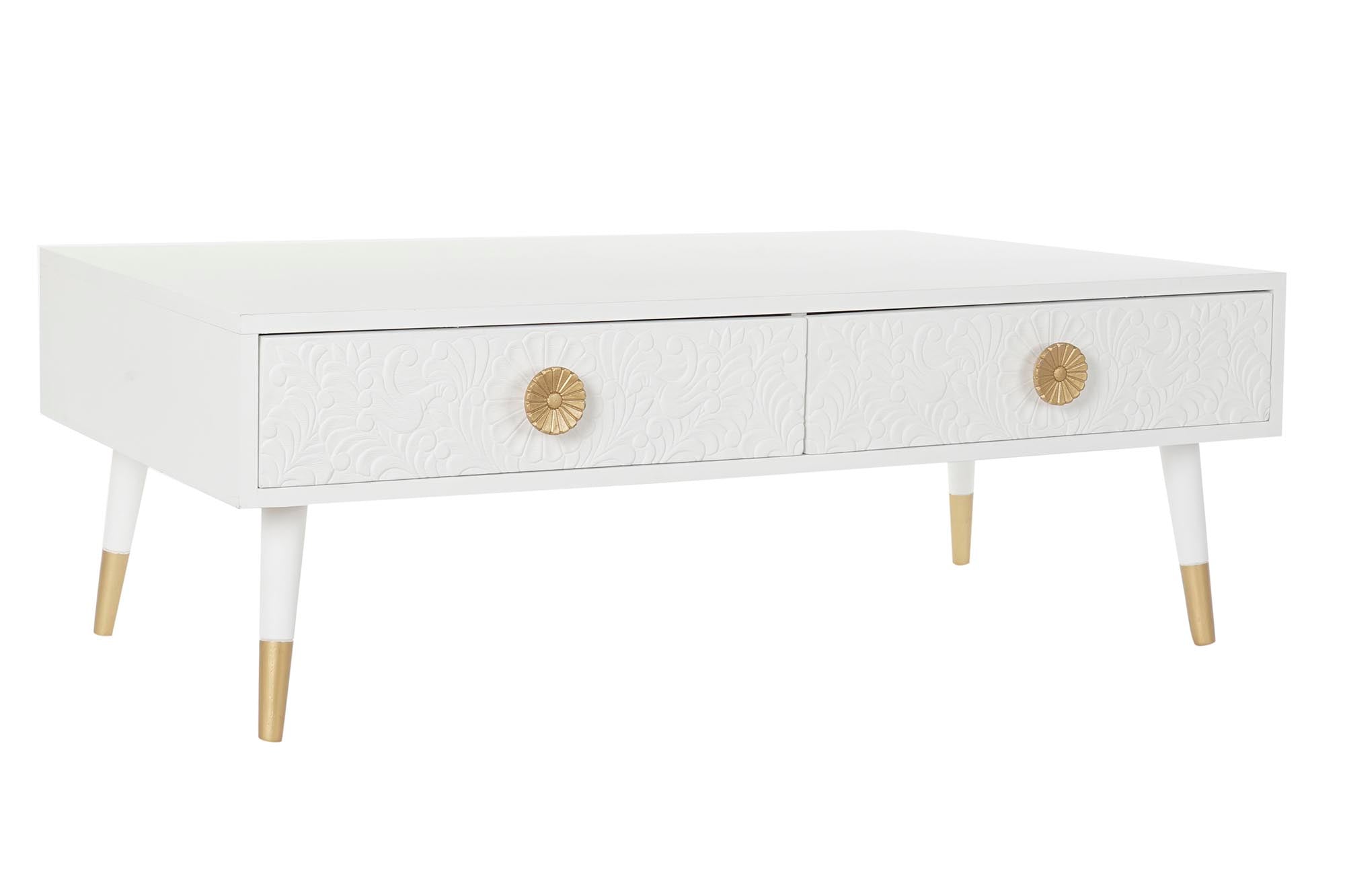 MESA CENTRO MDF ABETO 120X65X42 MANDALA BLANCO