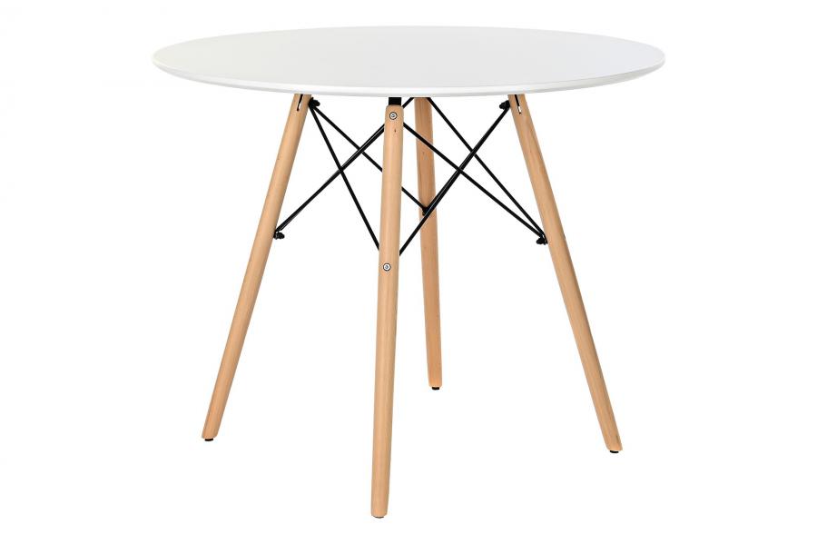 MESA REDONDA COMEDOR MDF ABEDUL 90X90X74 BLANCO