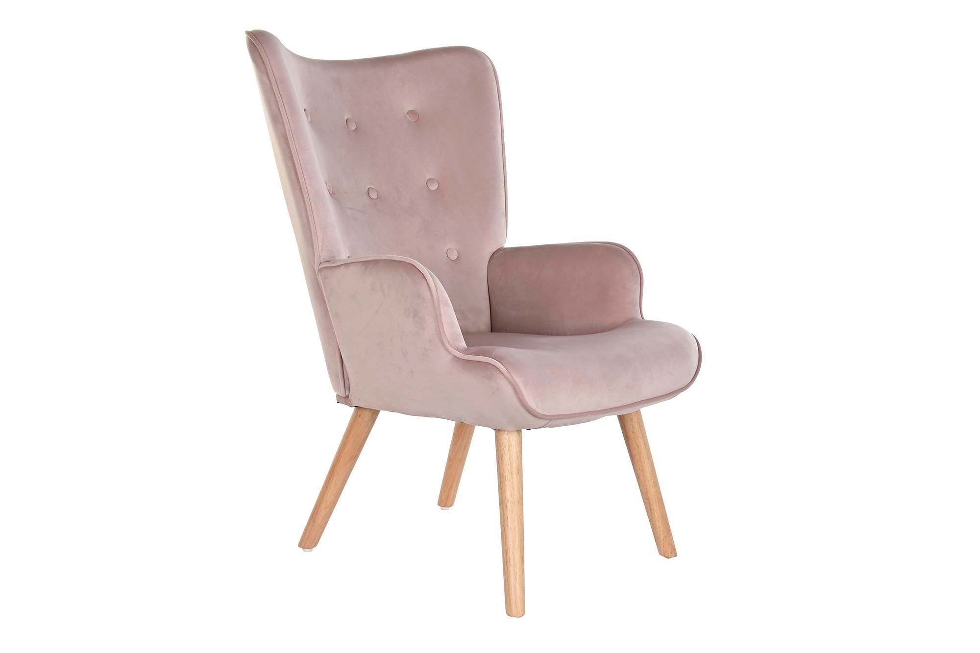 BUTACA POLIESTER MADERA 75X69X96 ROSA