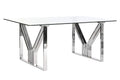 MESA COMEDOR ACERO CRISTAL 180X90X75 CROMADO