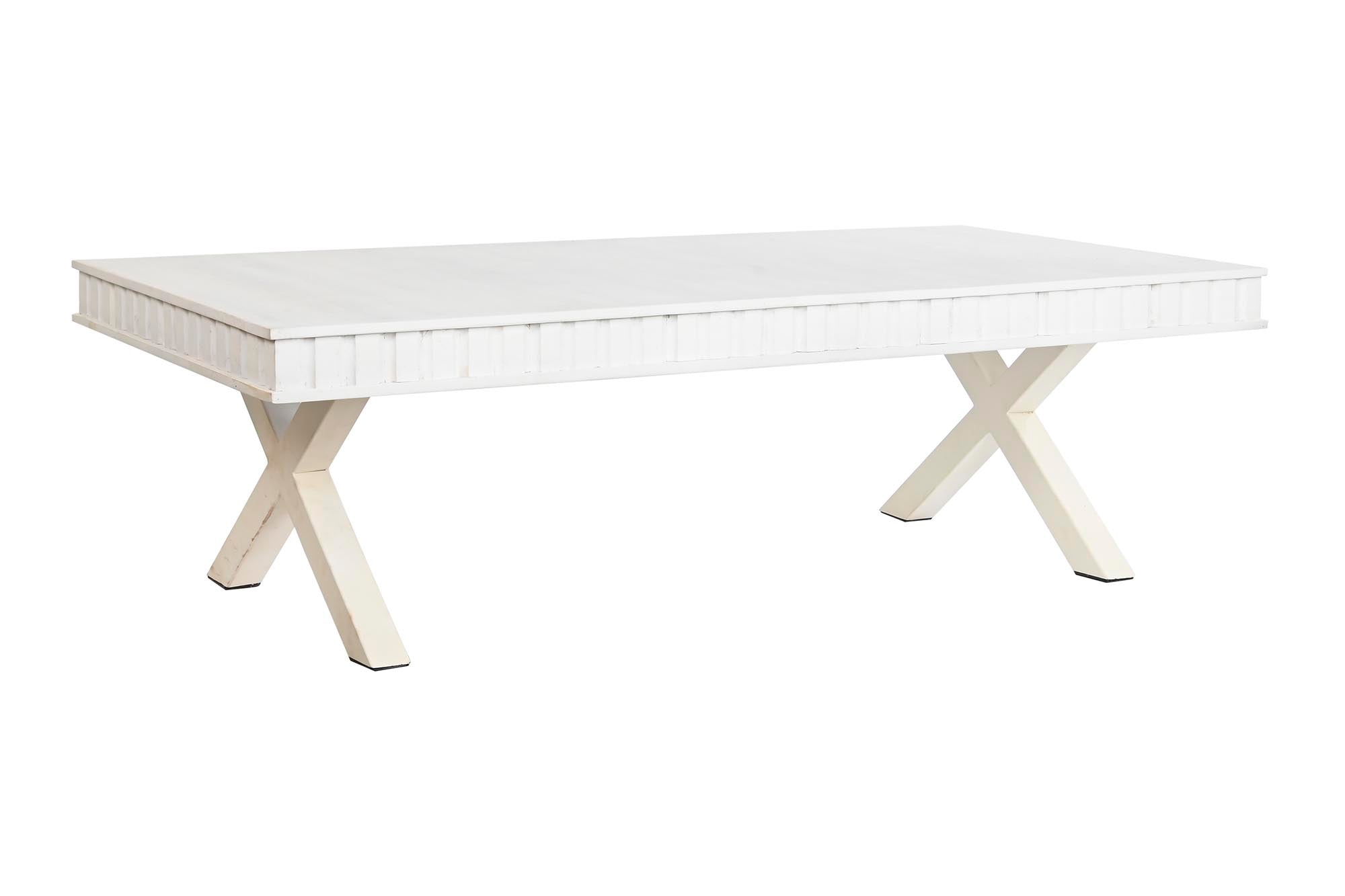 MESA CENTRO MANGO METAL 140X70X42 BLANCO