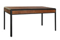 MESA COMEDOR ABETO METAL 160X80X79 MARRON OSCURO