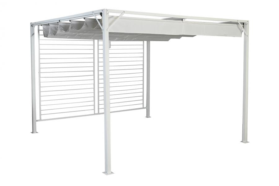 PERGOLA ACERO POLIESTER 296X296X225 BLANCO