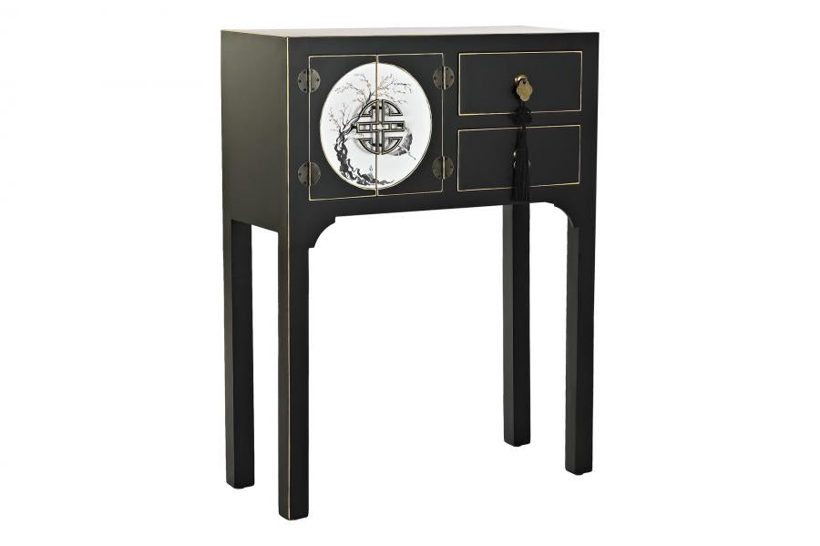 CONSOLA ABETO MDF 63X28X83 ORIENTAL NEGRO