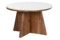 MESA CENTRO ACACIA MARMOL 70X70X43 BLANCO