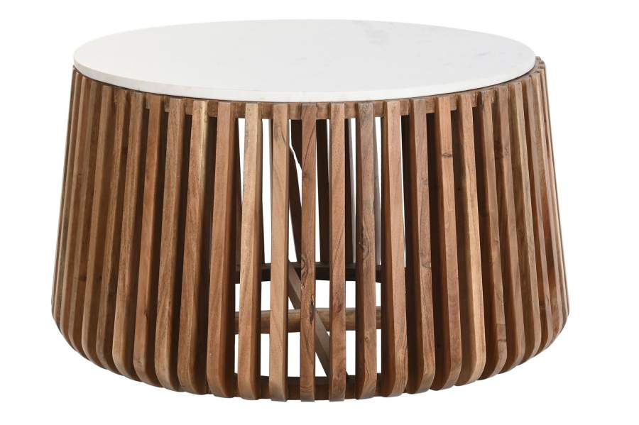 MESA CENTRO MARMOL MANGO 85X85X45 BLANCO