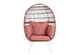 SILLON RATAN SINTETICO ACERO 99X71X147 CON COJINES