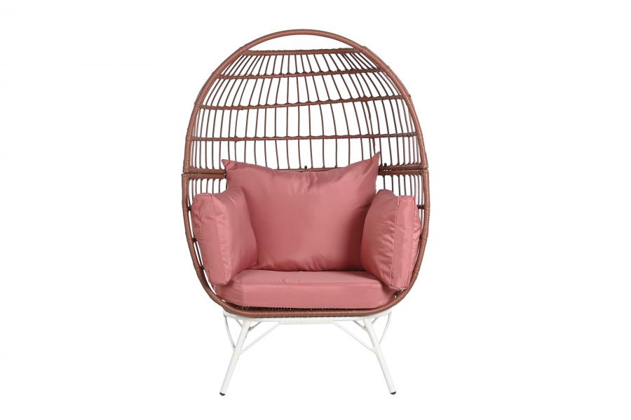 SILLON RATAN SINTETICO ACERO 99X71X147 CON COJINES