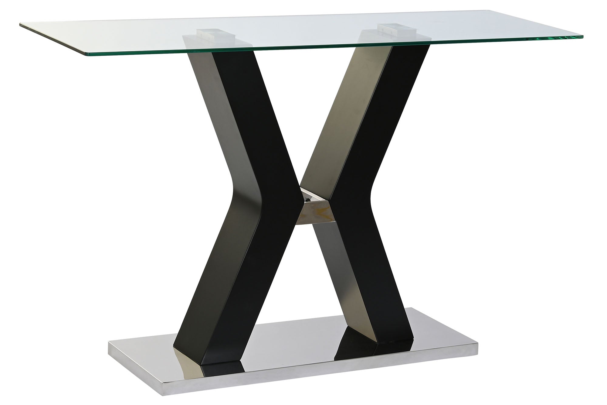 CONSOLA CRISTAL TEMPLADO MDF 120X40X76 NEGRO