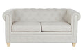 SOFA POLIESTER MADERA 151X80X70 CAPITONE BLANCO