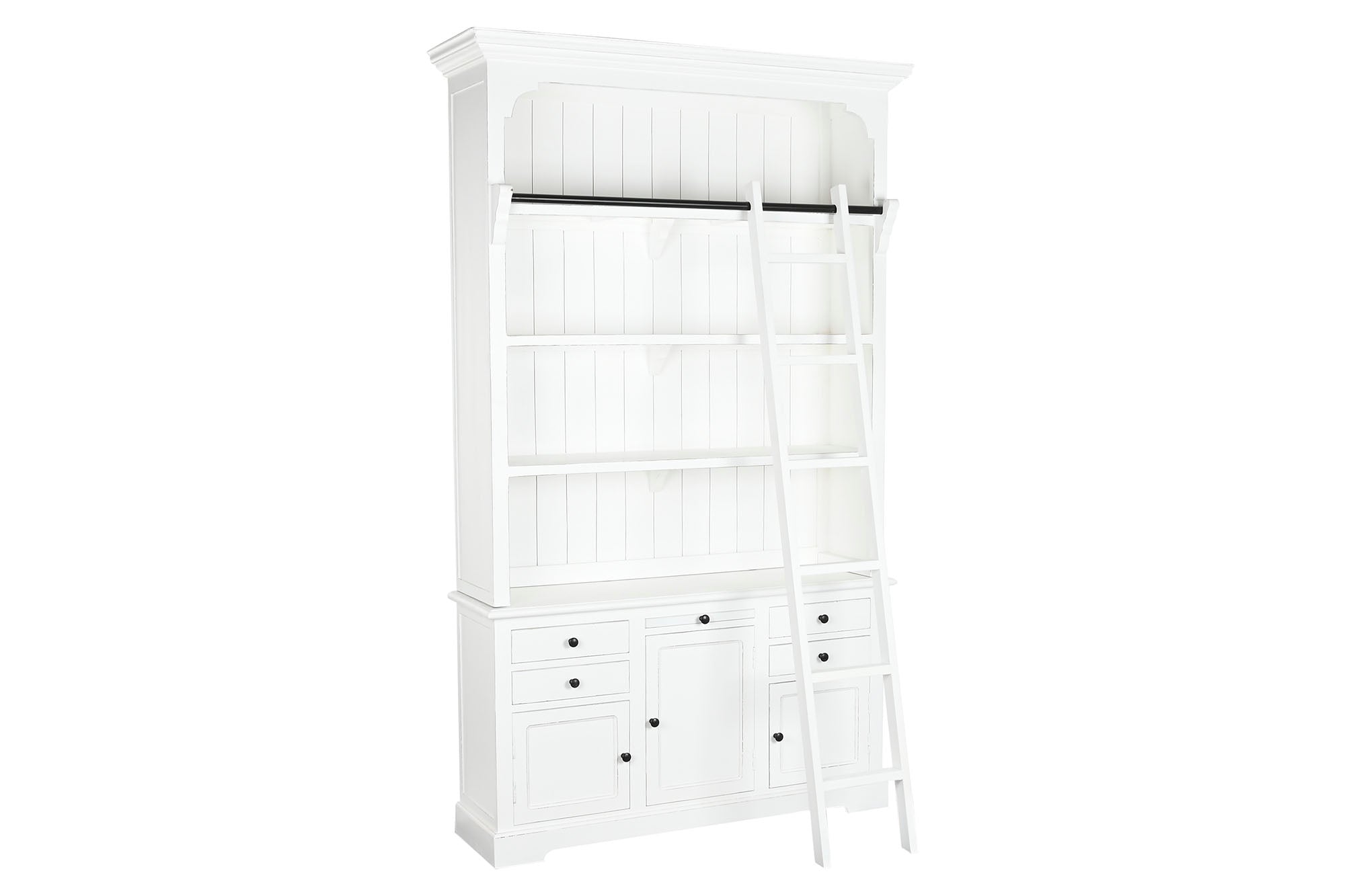 ESTANTERIA MDF 137X38X234 ESCALERA BLANCO